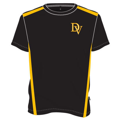 Image de T-shirt col rond deux tons - Education physique (Noir/jaune)